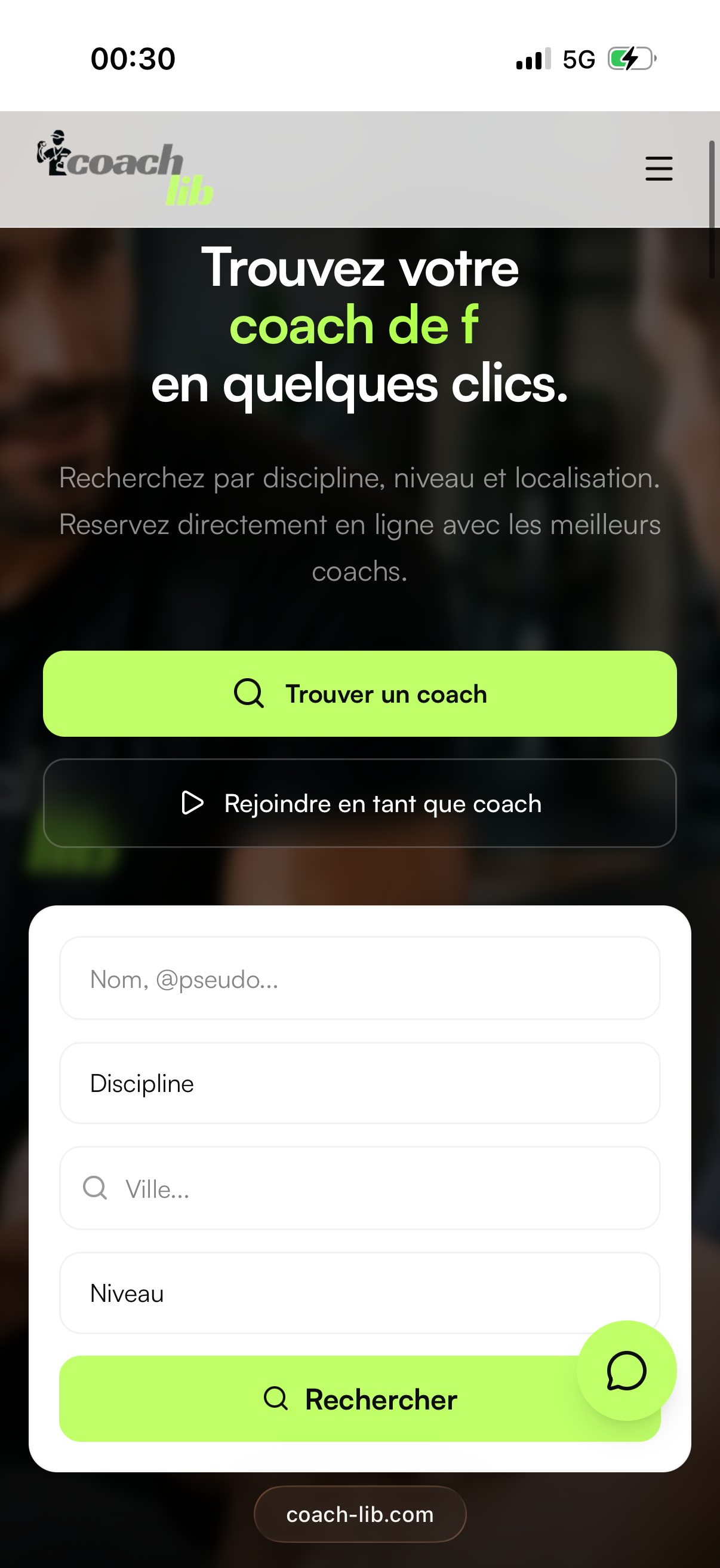 Capture d'écran — Utilisez la barre de recherche d'accueil