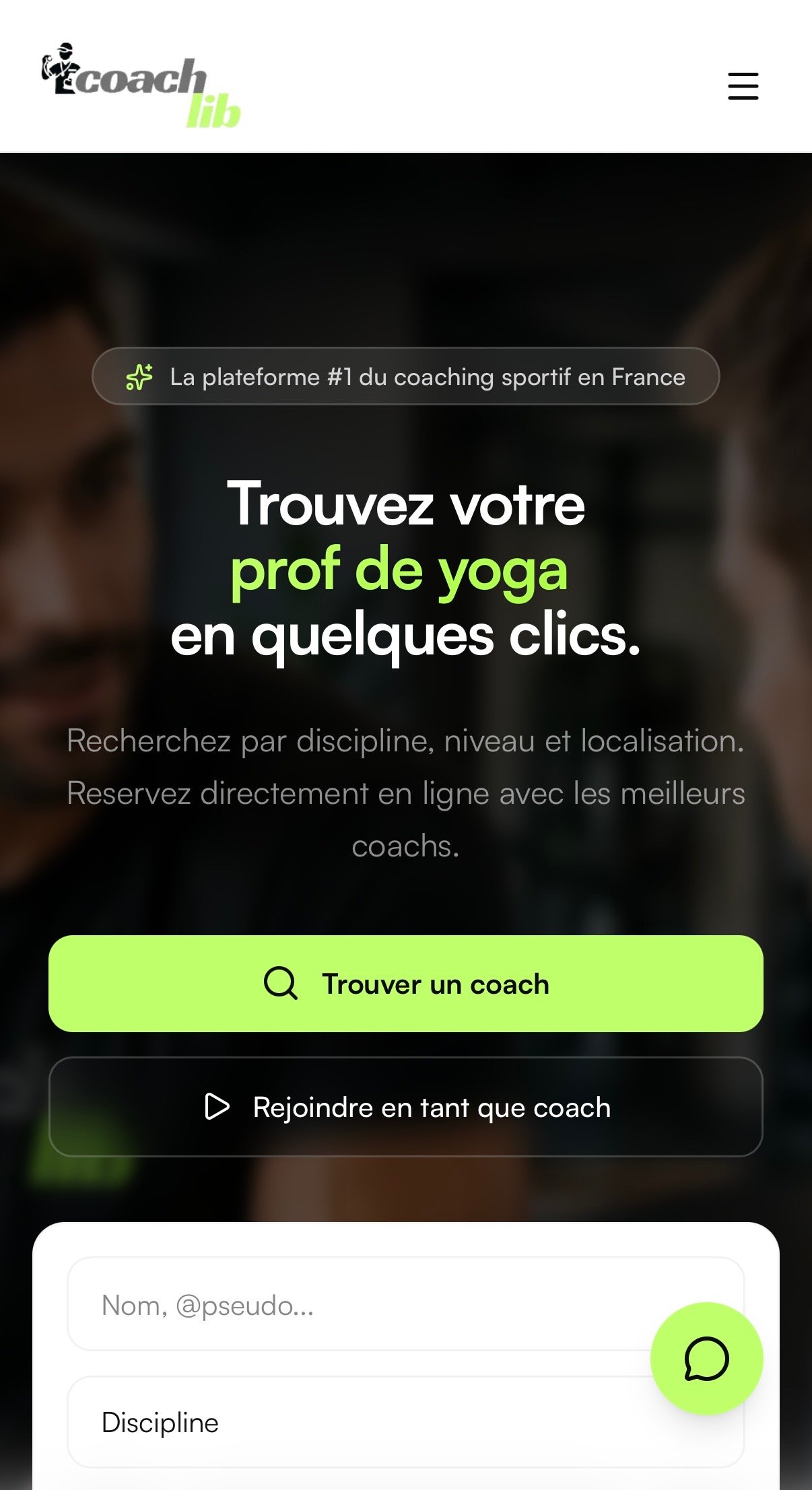 Capture d'écran — Revenez sur la page d'accueil